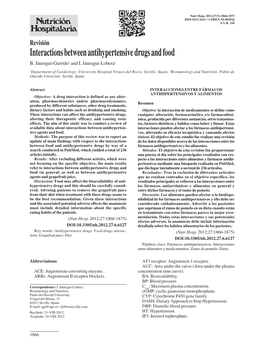 Interactions Between Antihypertensive Drugs and Food B