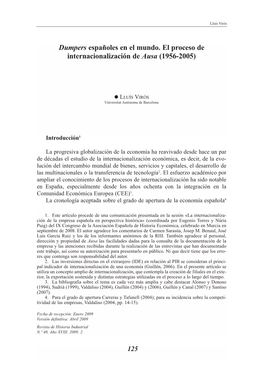 Dumpers Españoles En El Mundo. El Proceso De Internacionalización De Ausa (1956-2005)