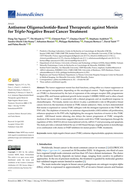 Antisense Oligonucleotide-Based Therapeutic Against Menin for Triple-Negative Breast Cancer Treatment