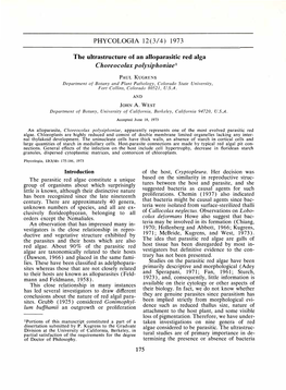 758 the Ultrastructure of an Alloparasitic Red Alga Choreocolax