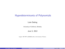 Hyperdeterminants of Polynomials