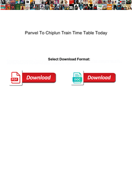 Panvel to Chiplun Train Time Table Today