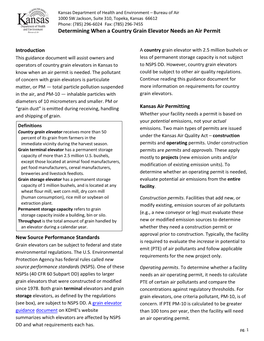 Country Grain Elevator Guidance