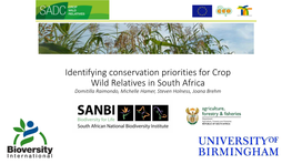 Identifying Conservation Priorities for Crop Wild Relatives in South Africa