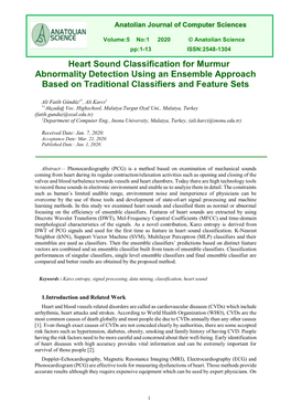 Heart Sound Classification for Murmur Abnormality Detection Using an Ensemble Approach Based on Traditional Classifiers and Feature Sets