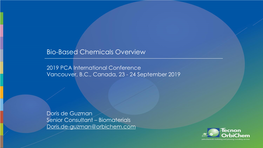 Bio-Based Chemicals Overview