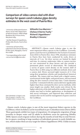 Comparison of Video Camera Sled with Diver Surveys for Queen Conch &lt;I&gt;