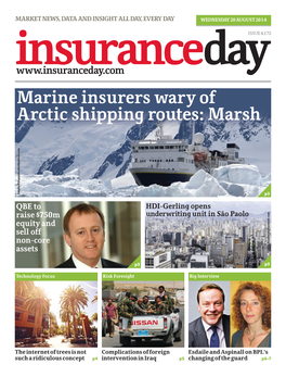 Marine Insurers Wary of Arctic Shipping Routes: Marsh