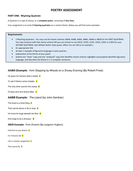 Poetry Assessment
