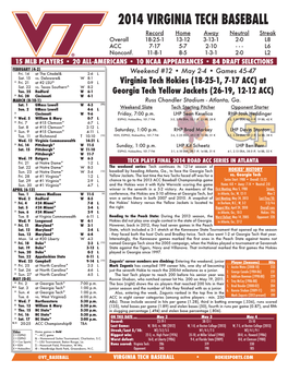 2014 Virginia Tech Baseball