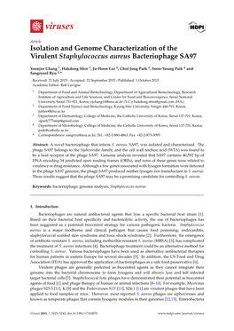 Isolation and Genome Characterization of the Virulent Staphylococcus Aureus Bacteriophage SA97