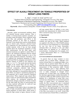 Effect of Alkali-Treatment on Tensile Properties of Kenaf Long Fibers