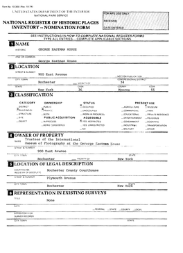 National Register of Historic Places Inventory -- Nomination Form