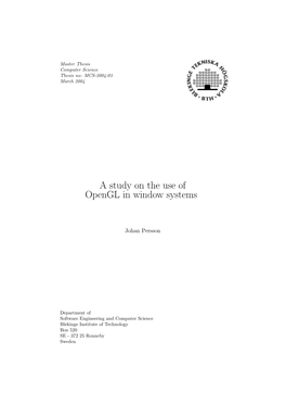 A Study on the Use of Opengl in Window Systems