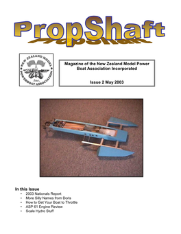 Magazine of the New Zealand Model Power Boat Association Incorporated Issue 2 May 2003