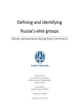 Defining and Identifying Russia's Elite Groups