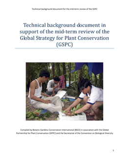 Technical Background Document in Support of the Mid-Term Review of the Global Strategy for Plant Conservation (GSPC)