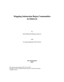 Mapping Indonesian Bajau Communities in Sulawesi
