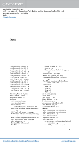 Cambridge University Press 978-1-107-15843-6 — Republican Party Politics and the American South, 1865–1968 Boris Heersink , Jeffery A