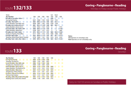 Route132/133 Mondays to Fridays Except Public Holidays