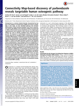 Connectivity Map-Based Discovery of Parbendazole Reveals Targetable Human Osteogenic Pathway