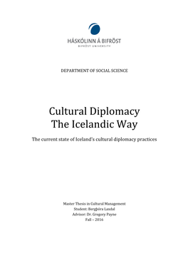 Cultural Diplomacy the Icelandic Way