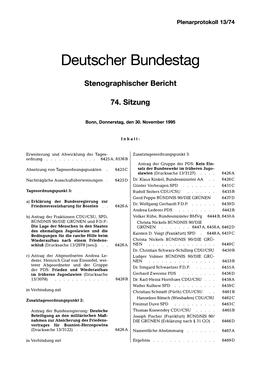 Stenographischer Bericht 74. Sitzung