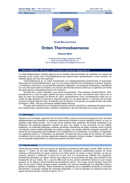 Orden THERMOSBAENACEA Manual