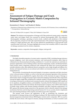 Assessment of Fatigue Damage and Crack Propagation in Ceramic Matrix Composites by Infrared Thermography