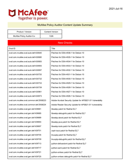 Mcafee Policy Auditor Content Update V1326