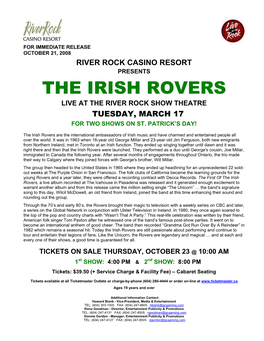 The Irish Rovers Live at the River Rock Show Theatre