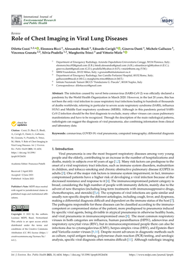 Role of Chest Imaging in Viral Lung Diseases