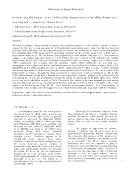 Advances in Space Research Forecasting the Impact of an 1859