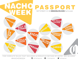 PASSPORT SEPTEMBER 5-12 | OREGONLIVE.COM/Nachoweek