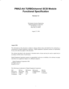 PMAZ-AA Turbochannel SCSI Module Functional Specification