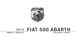 2015 FIAT 500 Abarth Owner's Manual