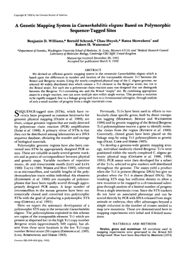 A Genetic Mapping System in Caenorhabditis Elegans Based On