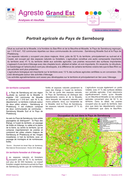 Portrait Agricole Du Pays De Sarrebourg