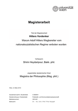 Magisterarbeit