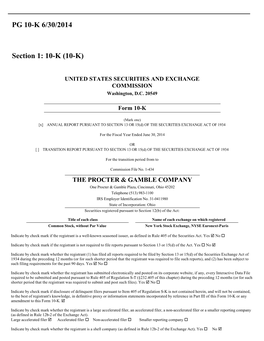 PG 10-K 6/30/2014 Section 1: 10-K (10-K)