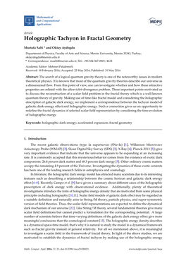 Holographic Tachyon in Fractal Geometry