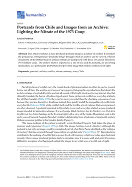 Postcards from Chile and Images from an Archive: Lighting the Nitrate of the 1973 Coup