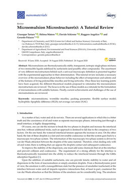 Microemulsion Microstructure(S): a Tutorial Review