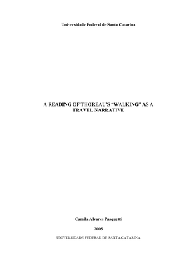 A Reading of Thoreau's “Walking” As a Travel