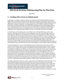 NBA Draft Decision-Making Using Play-By-Play Data
