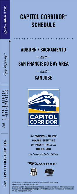 Capitol Corridor® Schedule