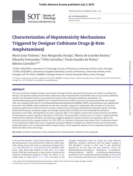 Characterization of Hepatotoxicity Mechanisms Triggered by Designer Cathinone Drugs