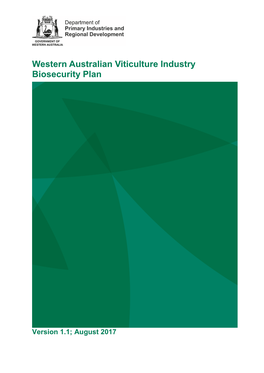 Western Australian Viticulture Industry Biosecurity Plan