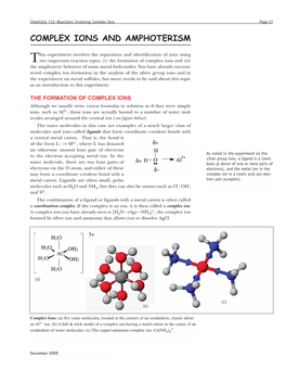 Complex Ions and Amphoterism