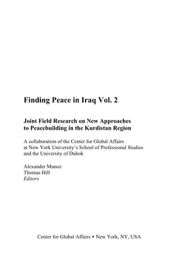 Finding Peace in Iraq Vol